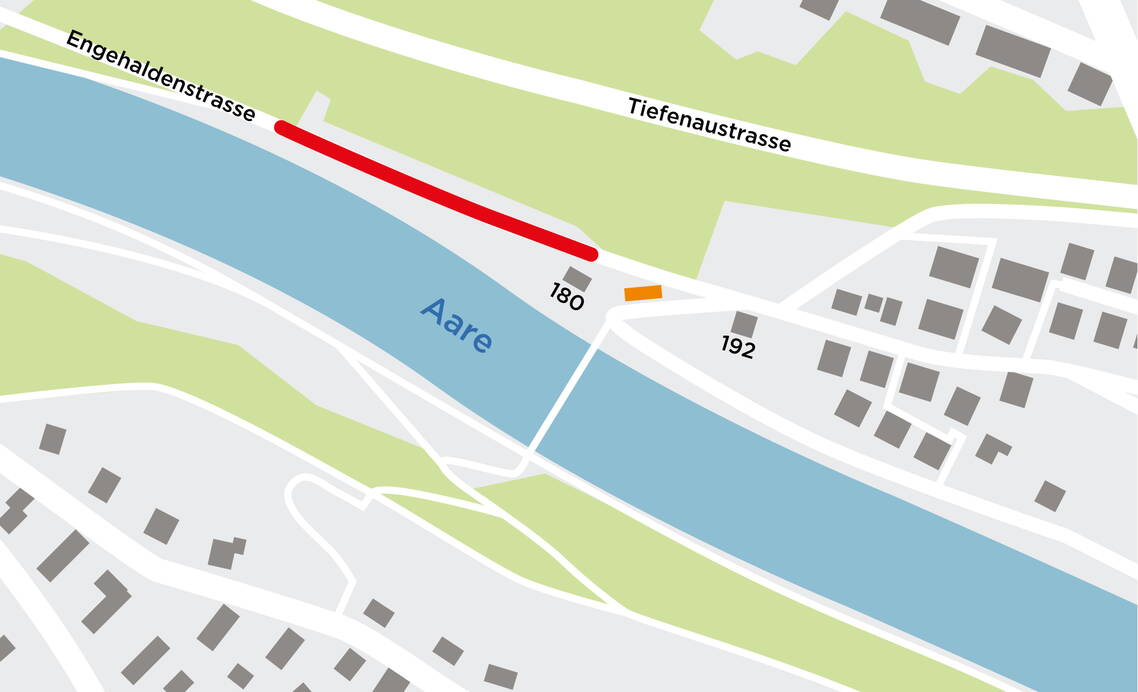 Kartenansicht des gesperrten Strassenbereichs