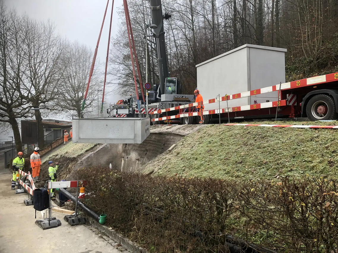 Trafostation im Aussenbereich des Unterwerk Engehalde